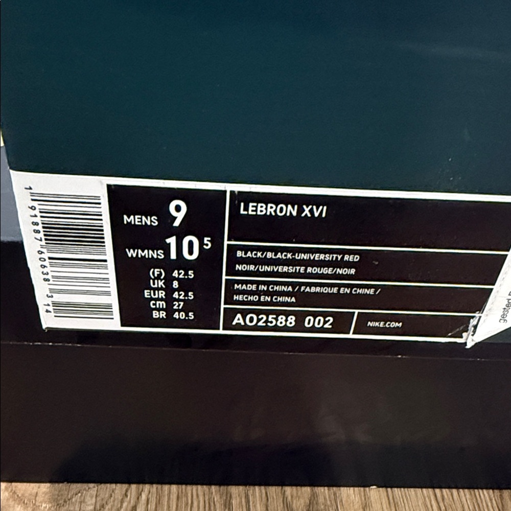 Nike LeBron XVI Black and Red Sneakers